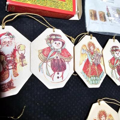 Vintage Christmas tree ornaments - Avon fabric - Merrimack ornaments