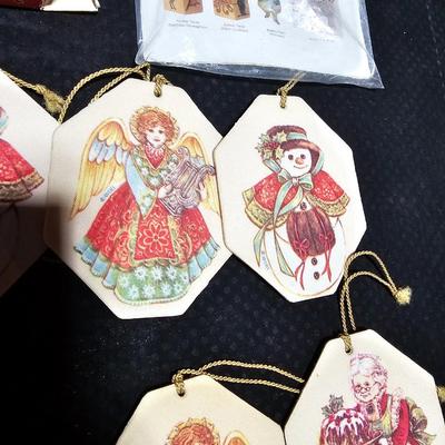 Vintage Christmas tree ornaments - Avon fabric - Merrimack ornaments