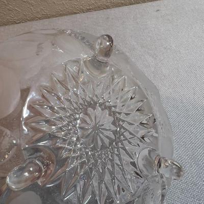 Gorgeous Etched Glass Crystal Lovely Bowl