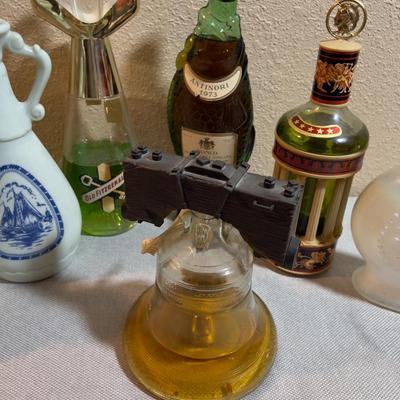 Fantastic GLASS Liquor Bottles (8) including the Liberty Bell