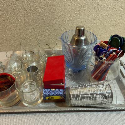 Have a drink on Me! Bar items with Tray
