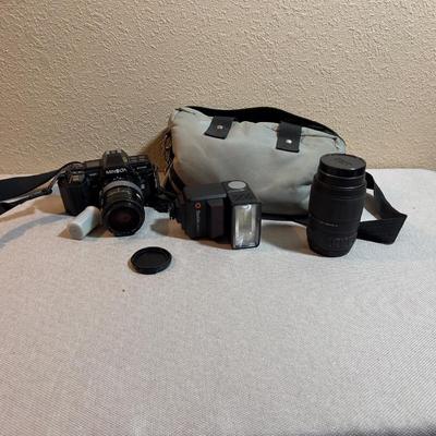 Minolta Camera, lenses and Flash in Bag
