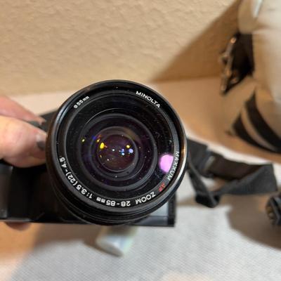 Minolta Camera, lenses and Flash in Bag