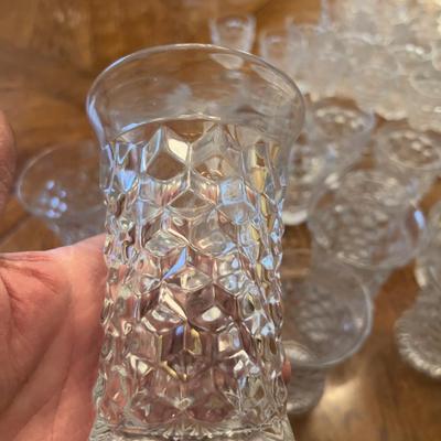 Glass ware Fostoria Diamond Point PATTERN