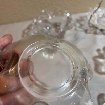 Clear Glass Serving Dishes included Nested Set of Lucky 4 Leaf Clovers