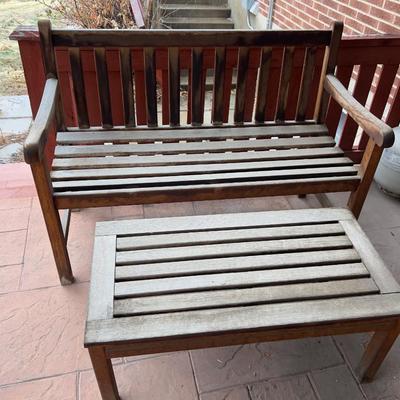 Redwood Bench and Coffee Table