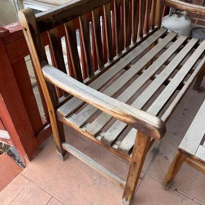 Redwood Bench and Coffee Table