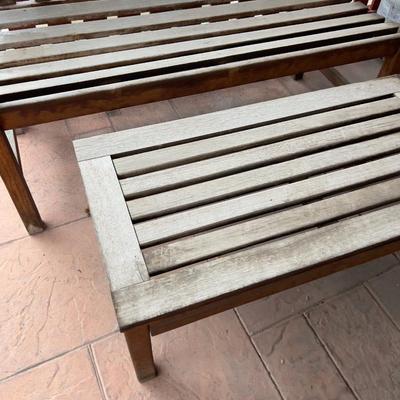 Redwood Bench and Coffee Table