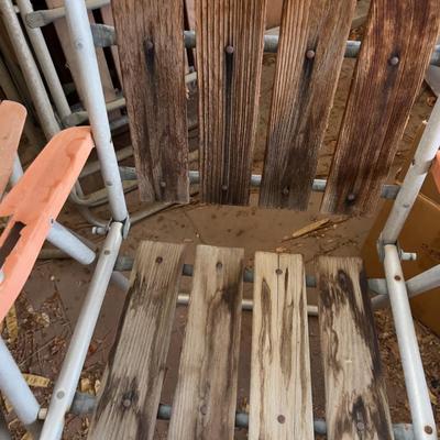 Redwood and Aluminum 6 Folding Chairs