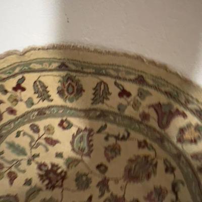 Round Rug, Red and Tan