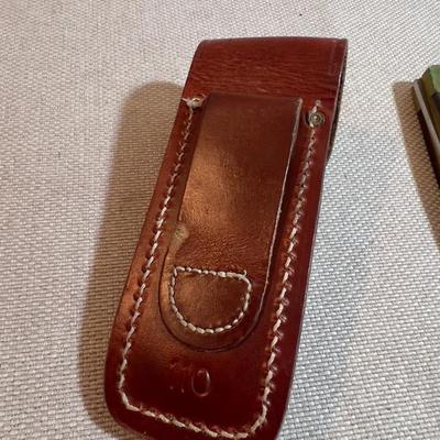 Vintage 1980's 110 BUCK Folding Knife with Sheath