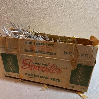 Aluminum Sparkler Christmas Tree with Base and Pole in Original Box.