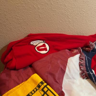 Yankees Blankie Plus Sports Items, including Oakland A's Snuggie