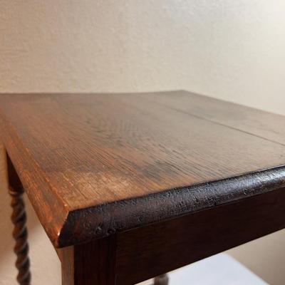 Oak Side Table with the Barley Twist Leg