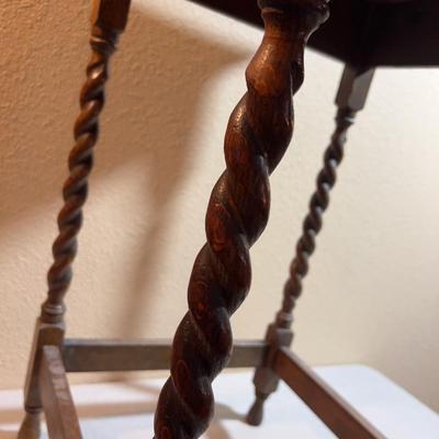 Oak Side Table with the Barley Twist Leg