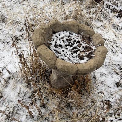 Vintage Bird Bath, Concrete