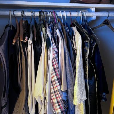 Closet full of men's clothing