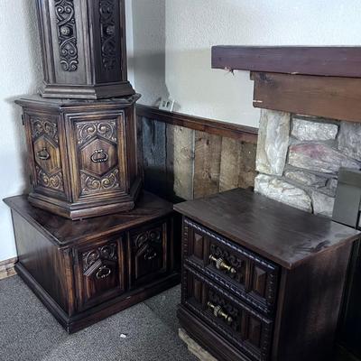 4 Gothic Non-Matching End Tables and a Night Stand BRING HELP TO MOVE OUT!!!!