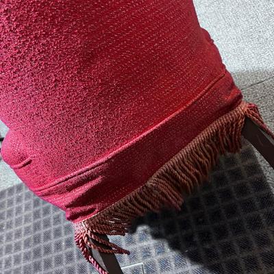 Little Red Slipper Chair with Fringe Trim BRING HELP TO MOVE OUT!!!!