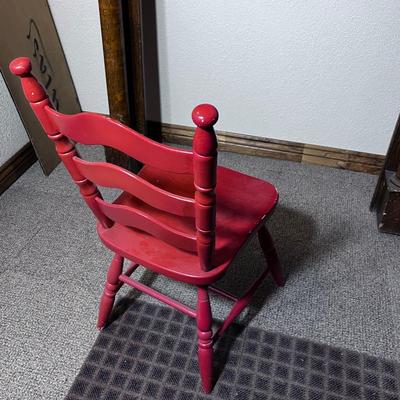 Nice Painted Red Side Chair WOOD
