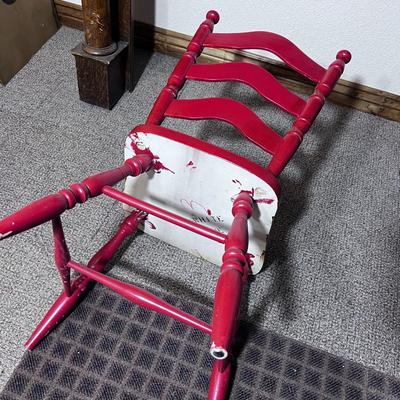 Nice Painted Red Side Chair WOOD