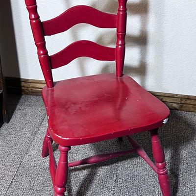Nice Painted Red Side Chair WOOD