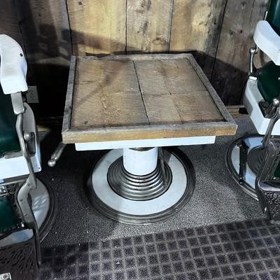 PAIR of ANTIQUE KOKEN Enamel BARBER CHAIRS