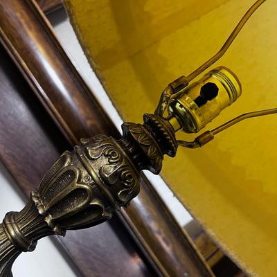 Sixties AMBER Glass Lamp with Shade