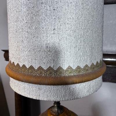 Sixties AMBER Glass Lamp with Shade