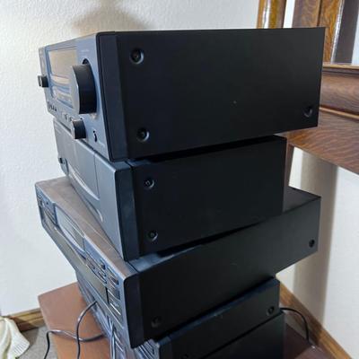 Stack of KENWOOD Components: Tuner, Amp, Power Amp, Cassette, CD