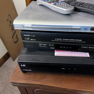 DVD, VHS, Dish Network (3) Components with remotes.