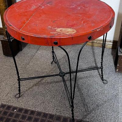 Antique Ice Cream Parlor Table Twisted wrought Iron