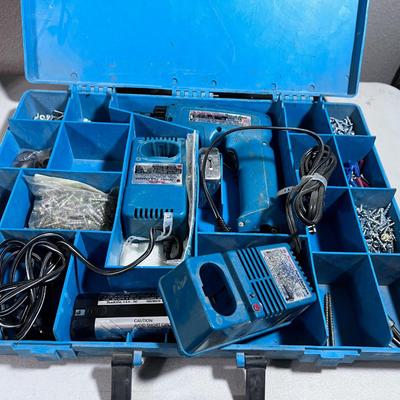 Makita Drill with Screws, Batteries and Chargers Plus Case