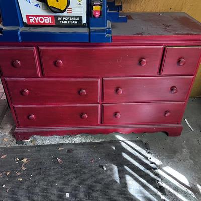 Small Red Painted Dresser