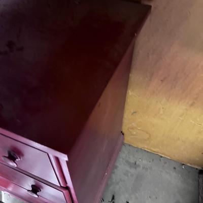 Small Red Painted Dresser