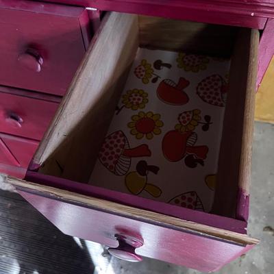 Small Red Painted Dresser