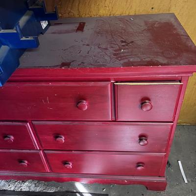 Small Red Painted Dresser