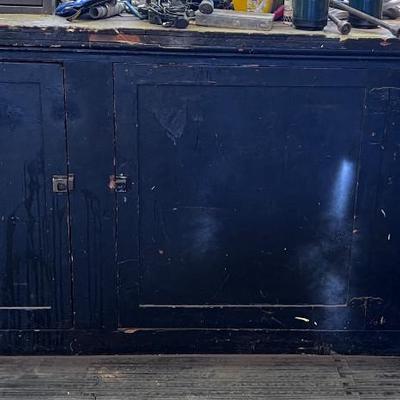 Old Work Bench with Bead Board Back