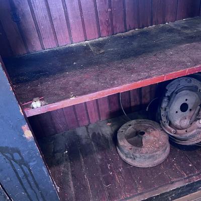Old Work Bench with Bead Board Back