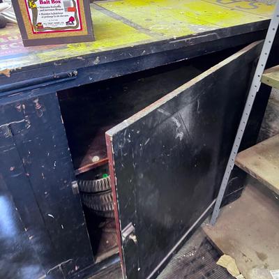 Old Work Bench with Bead Board Back