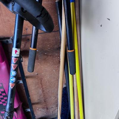 Yard tools north side of Cabinet