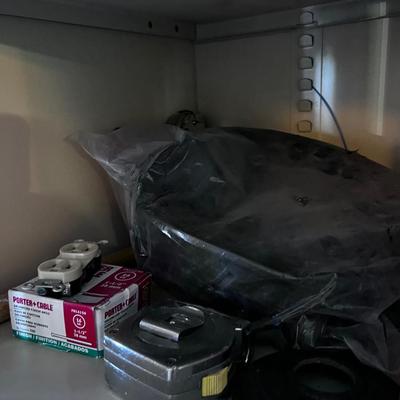 Metal Cabinet with Contents