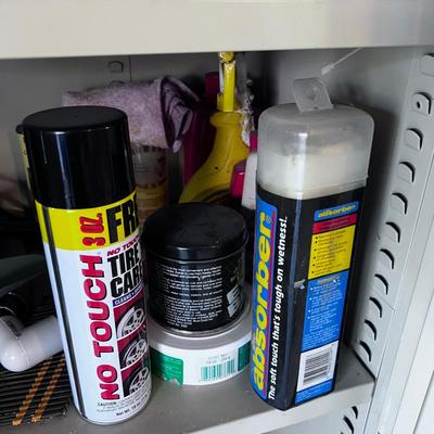 Metal Cabinet with Contents