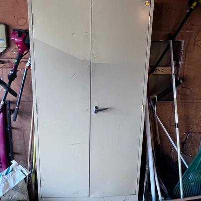 Metal Cabinet with Contents