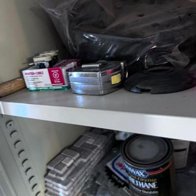 Metal Cabinet with Contents