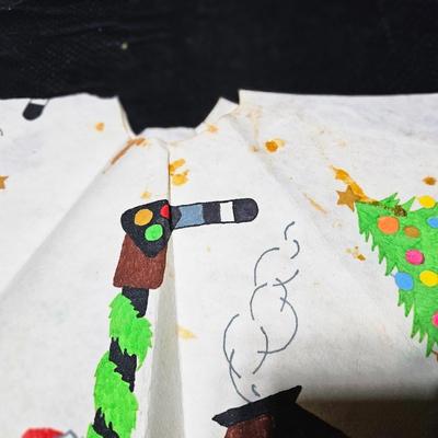 Vintage Christmas decor - Home-made Santa tube paint ornaments and more