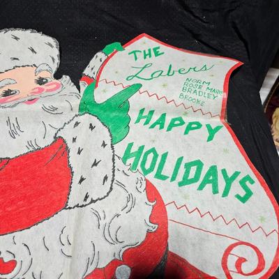 Vintage Christmas decor - Home-made Santa tube paint ornaments and more