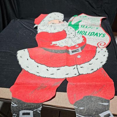 Vintage Christmas decor - Home-made Santa tube paint ornaments and more