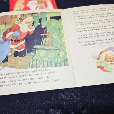 Vintage Christmas Ephemera, old booklet story books and paper decor