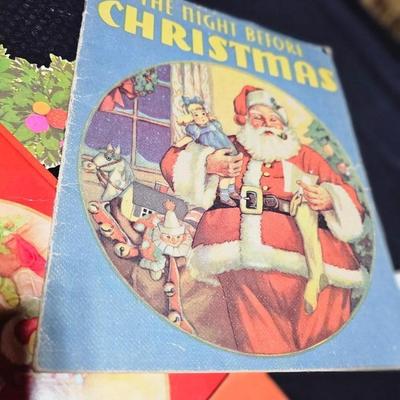 Vintage Christmas Ephemera, old booklet story books and paper decor